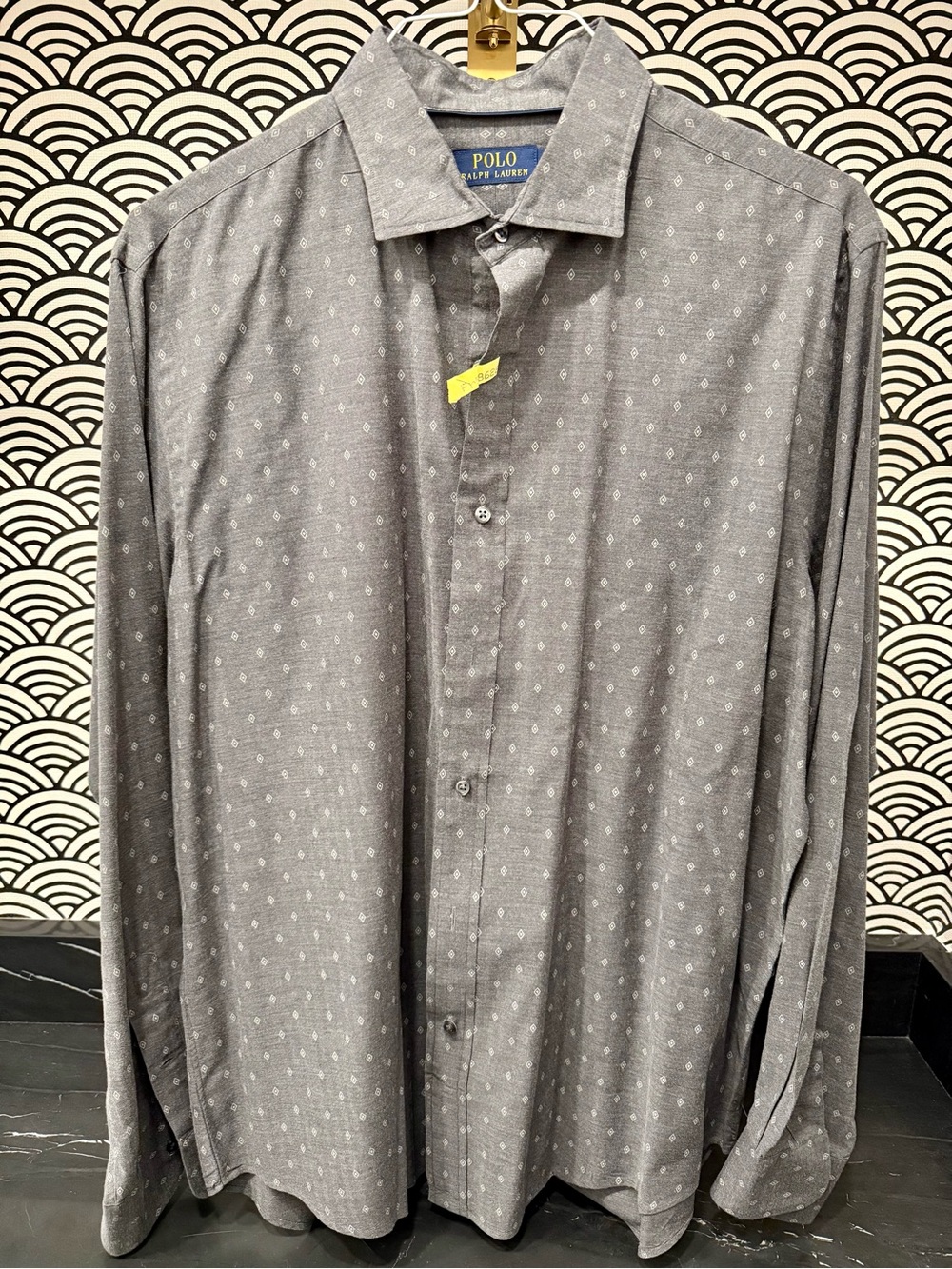 Ralph Lauren Gray Patterned Long-Sleeve Button-Down Shirt